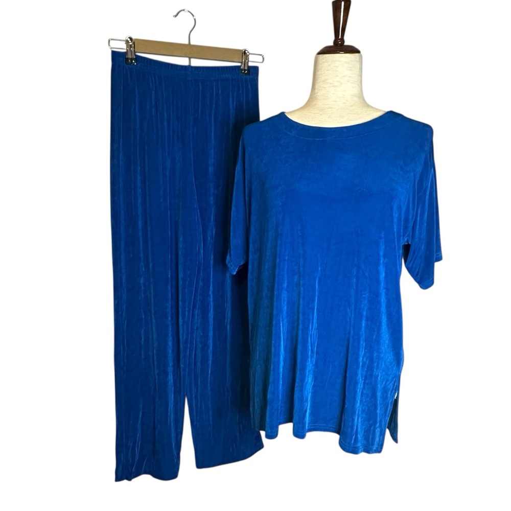 A Touch of‎ Class Vintage USA Vibrant Blue Two-Piece Set Acetate Spandex S/M Mod